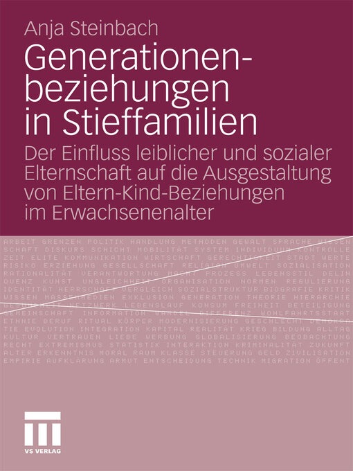 Title details for Generationenbeziehungen in Stieffamilien by Anja Steinbach - Available